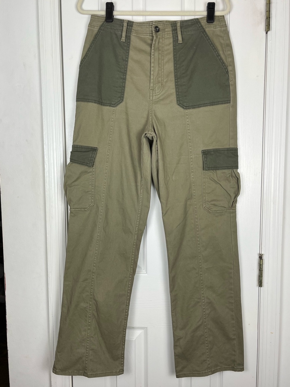 a.n.a. Highest Rise Vintage Straight Cargo Pants Sz 10 Khaki Olive